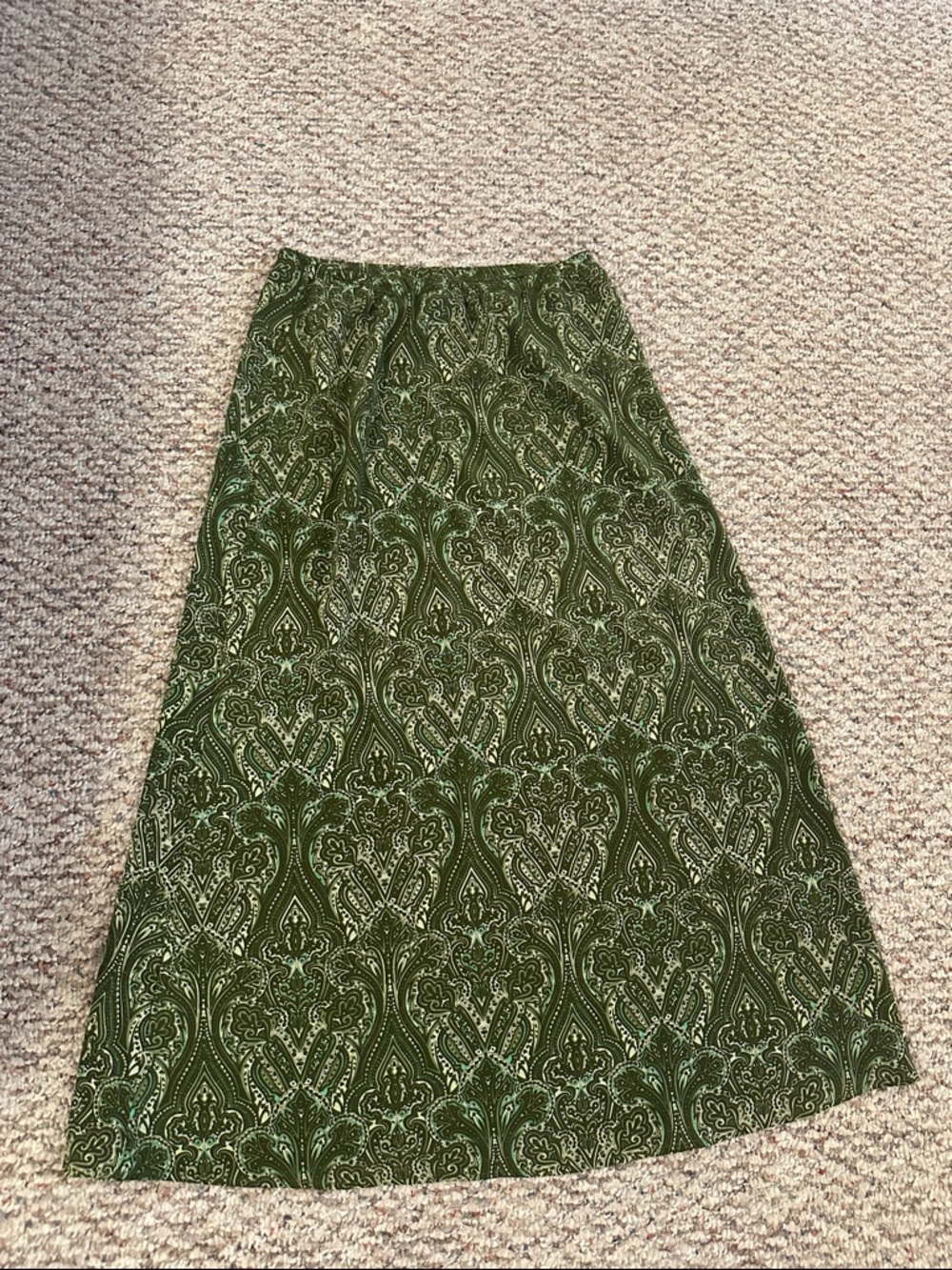 Green Patterned Women's Maxi Skirt